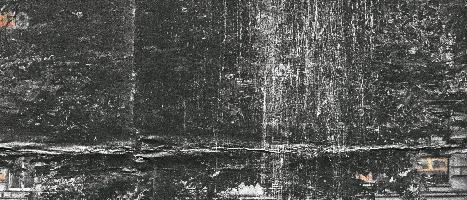 A dark banded wall, scored across with white scratches.
