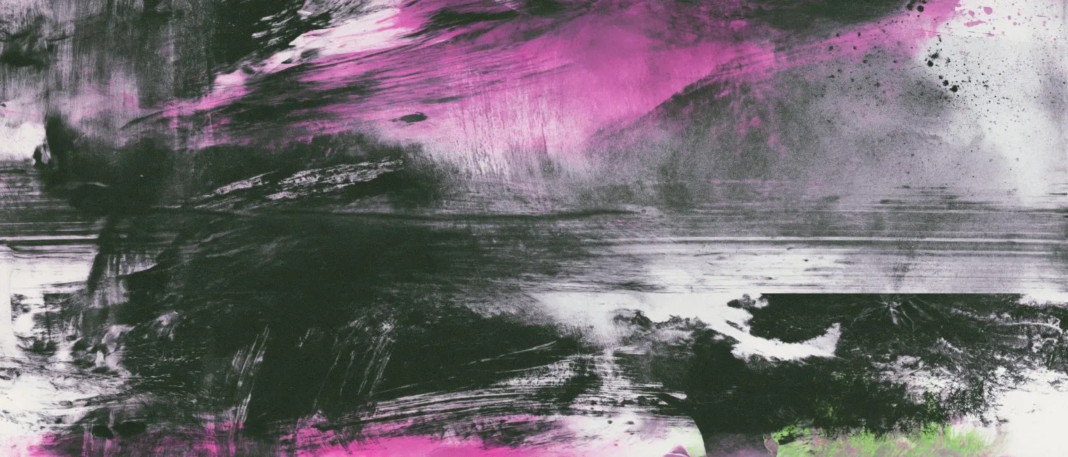 Magenta banding above a dark horizontal sweep.