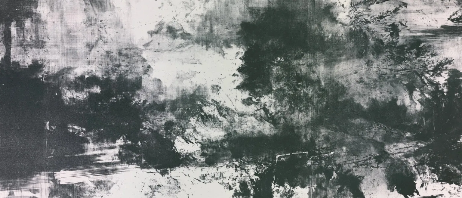 A soft dark field, grey worked over grey.